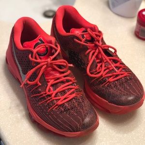 MENS RED KD8’s (KEVIN DURANT) BASKETBALL SHOES